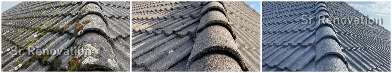 Résultat nettoyage toiture SR Rénovation - Tuiles impeccables Jura